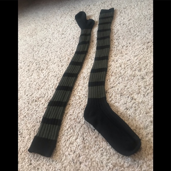 Free People Accessories - Free People | Black and green over the knee socks
